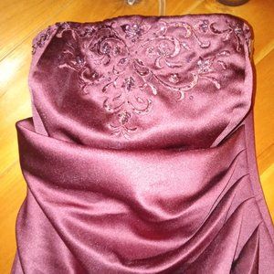 Davids Bridal Satin Beaded Gown